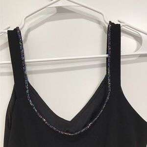 Black Maxi Dress w Sequins on Neckline (Heavy Dress)